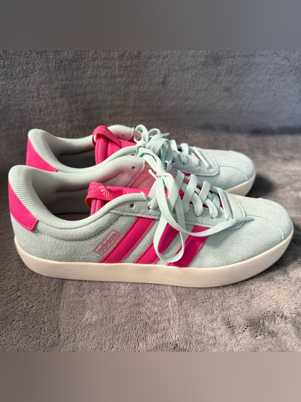 Adidas Women's Suede Sneakers with Pink Stripes